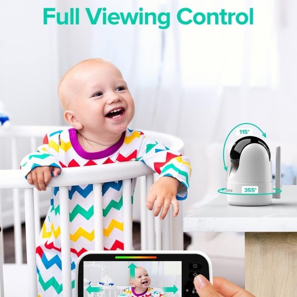 ADENEW 5" WIFI PAN & TILT VIDEO BABY MONITOR - NIGHT VISION, 2 WAY TALK - Picture 4 of 14